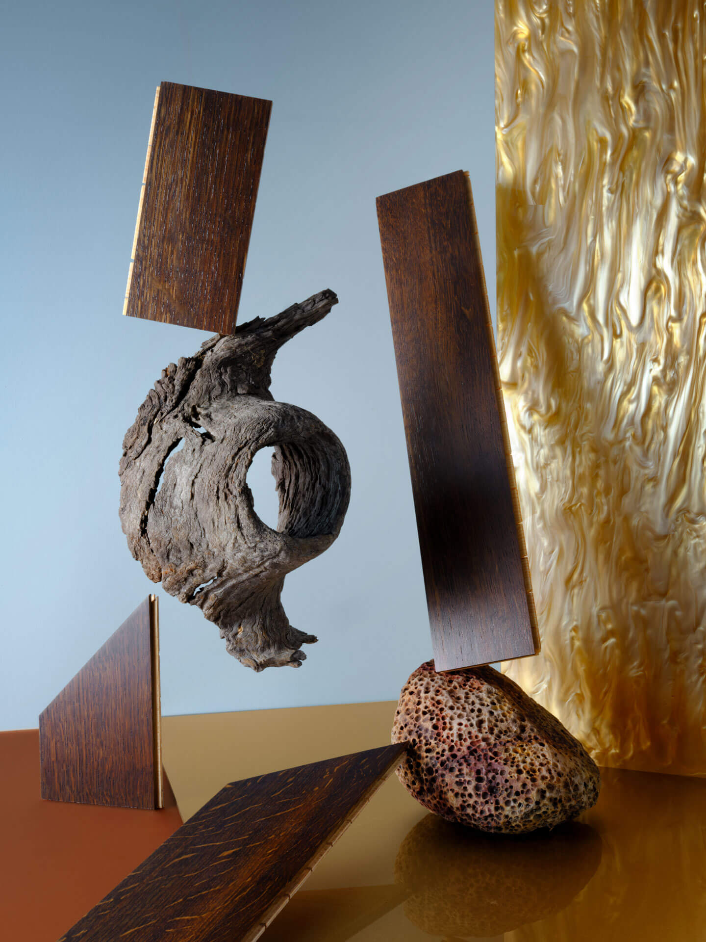 Moodboard featuring the light timber tone of the year 2026 Orleans de Loire